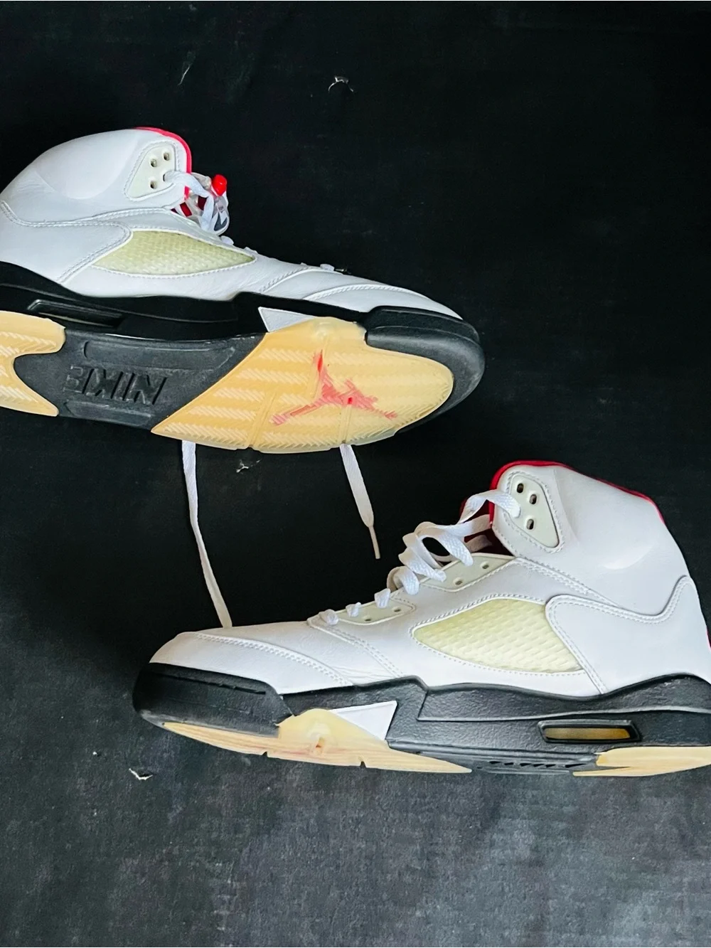 Jordan Kids White & Red High-Top Sneakers